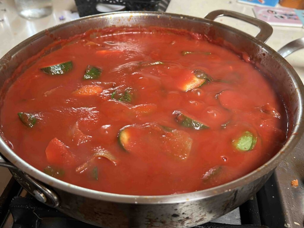 Tomato sauce still cooking