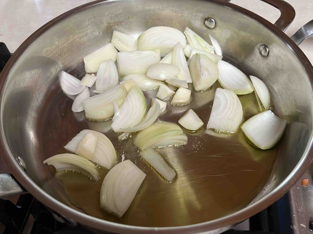 This is how big I cut up the onions.