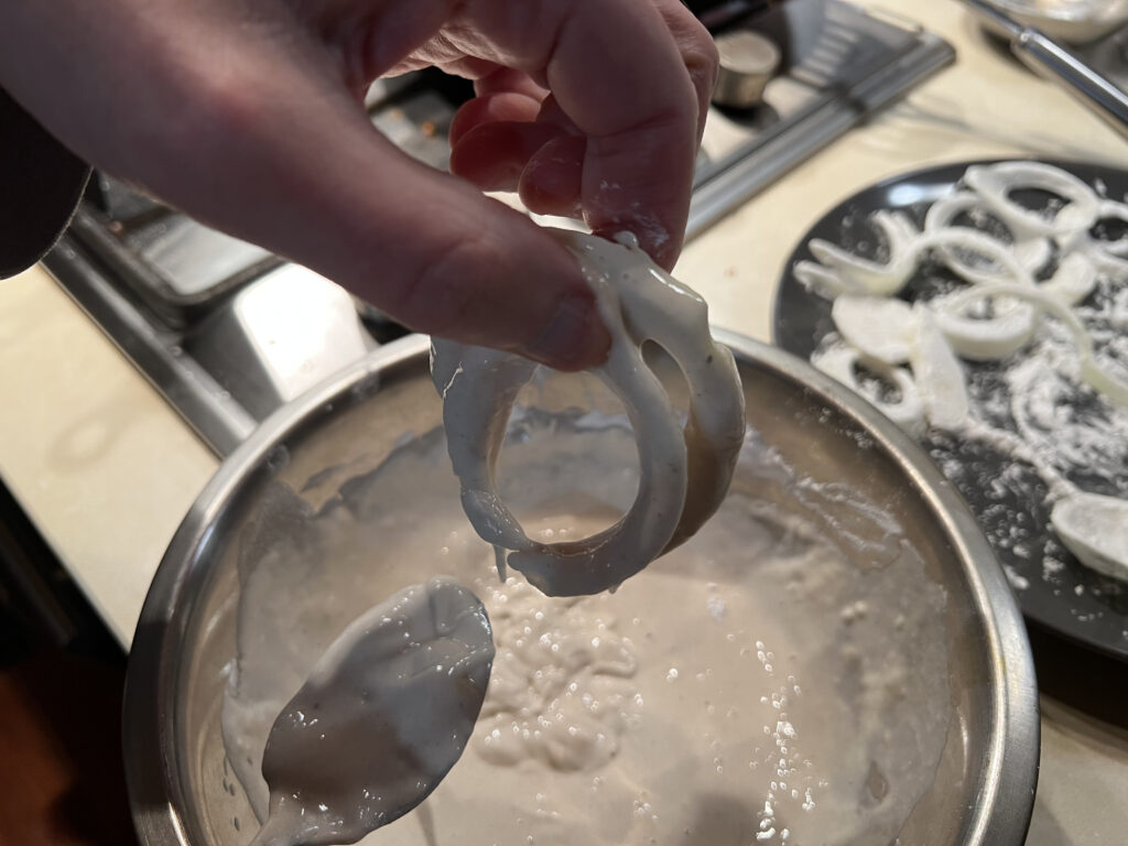 Onion ring in batter