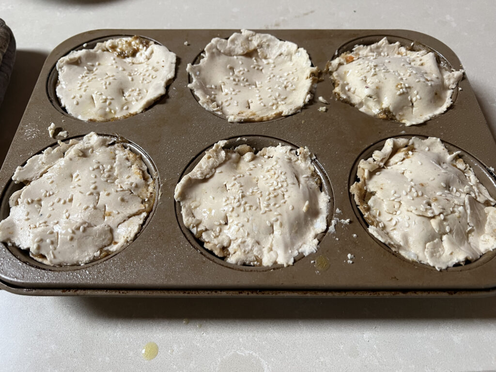 Pies finished and ready to cook