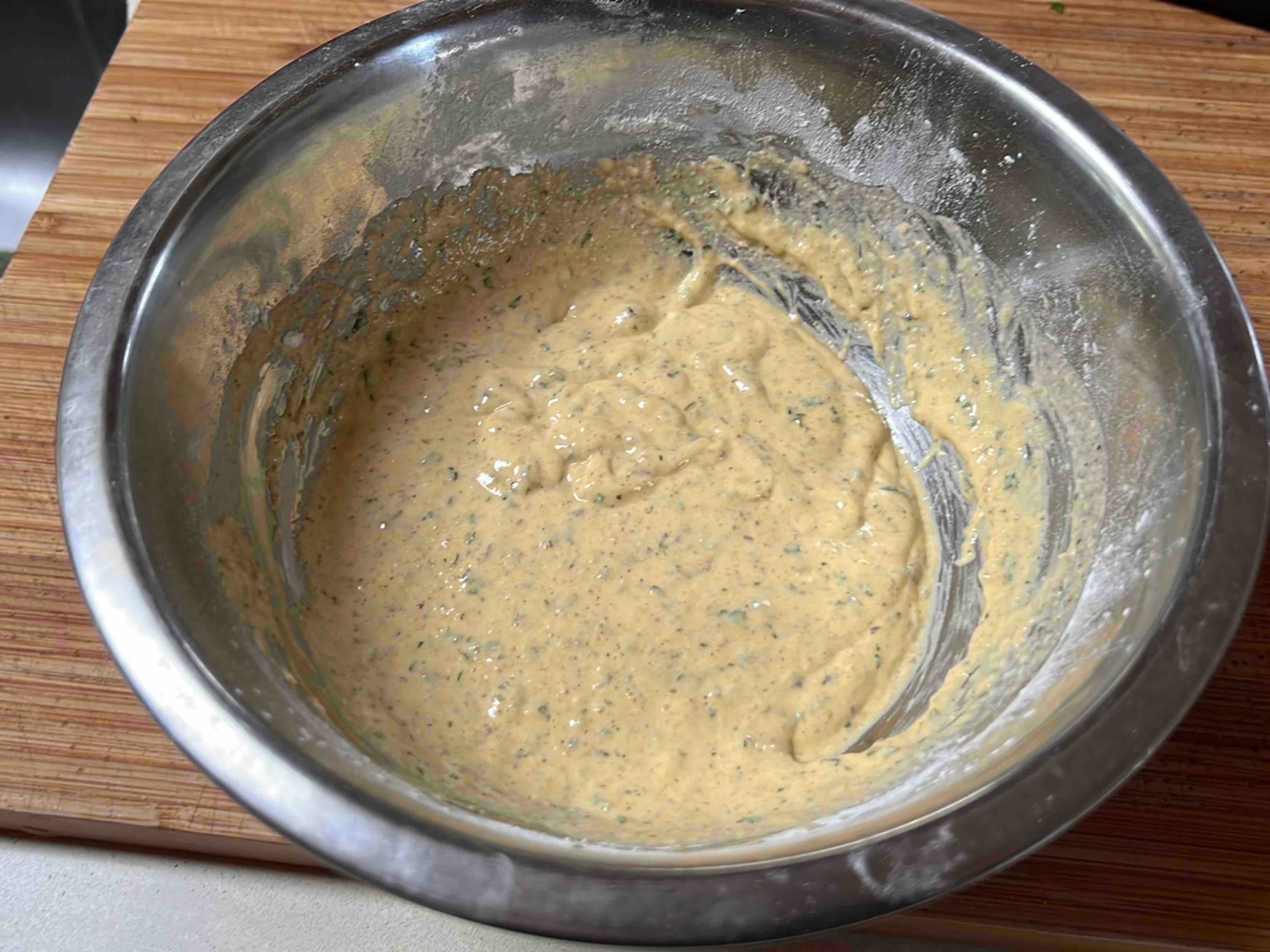 Final batter with all ingredients in a bowl