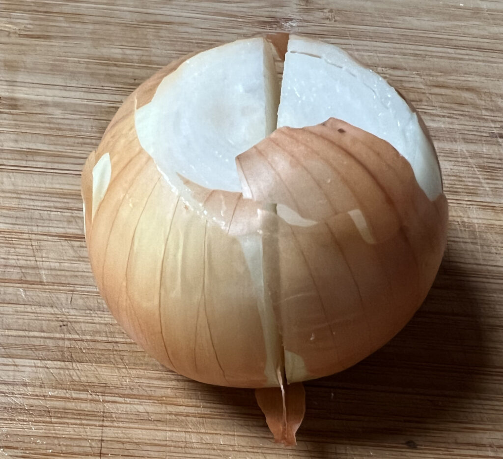 Onion cut in half