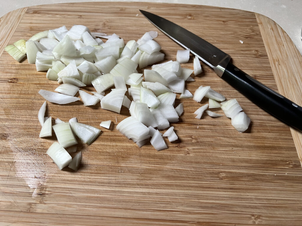 Onions in smaller pieces