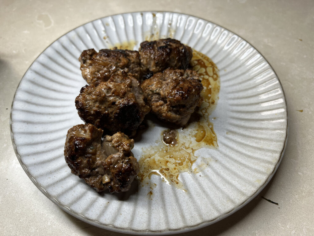 Meat balls cooked