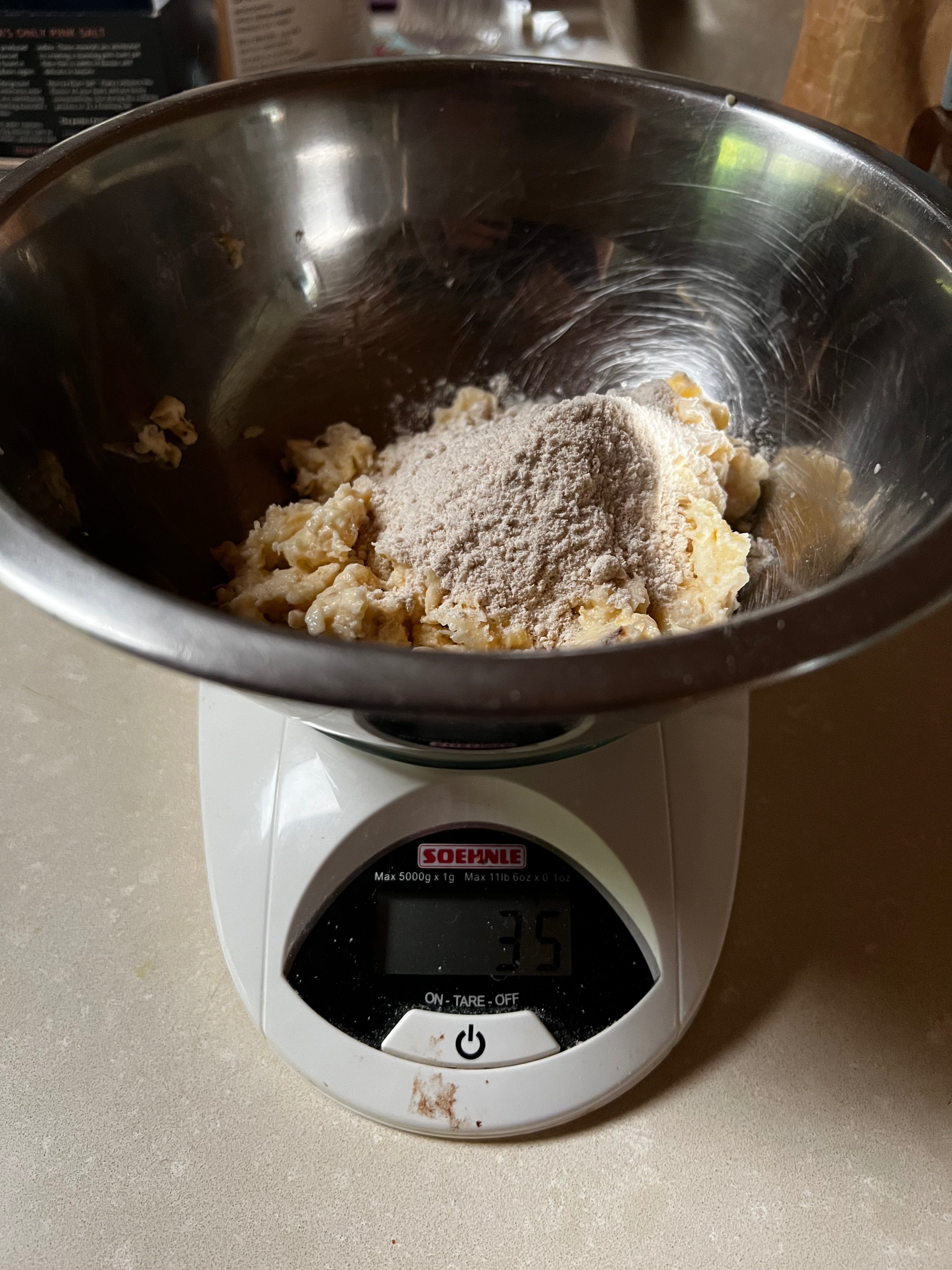 Weighing the flour