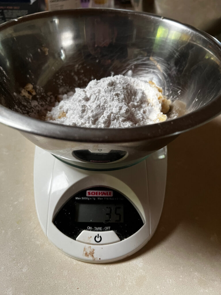 Weighing the flour