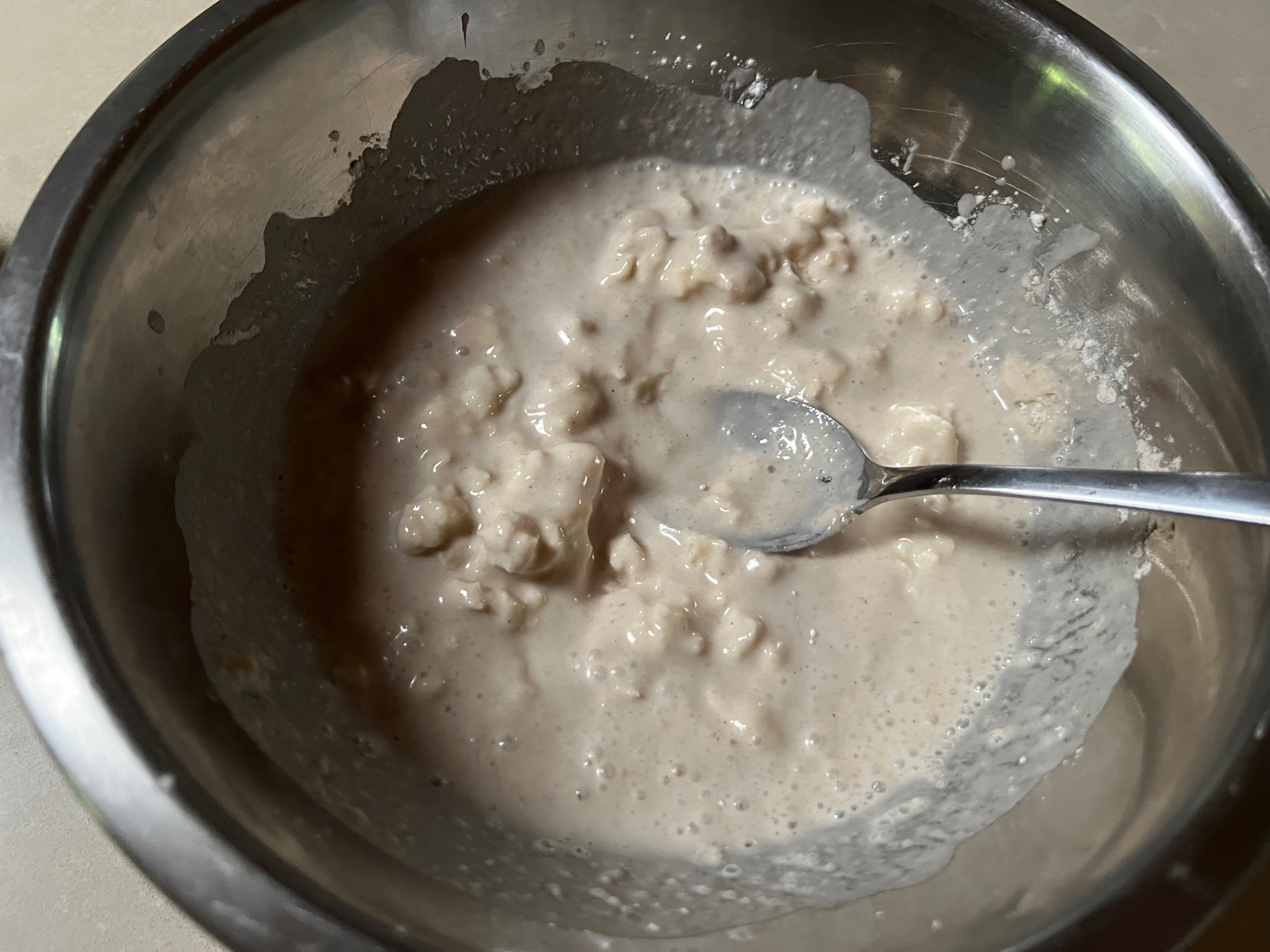 Banana batter mixture