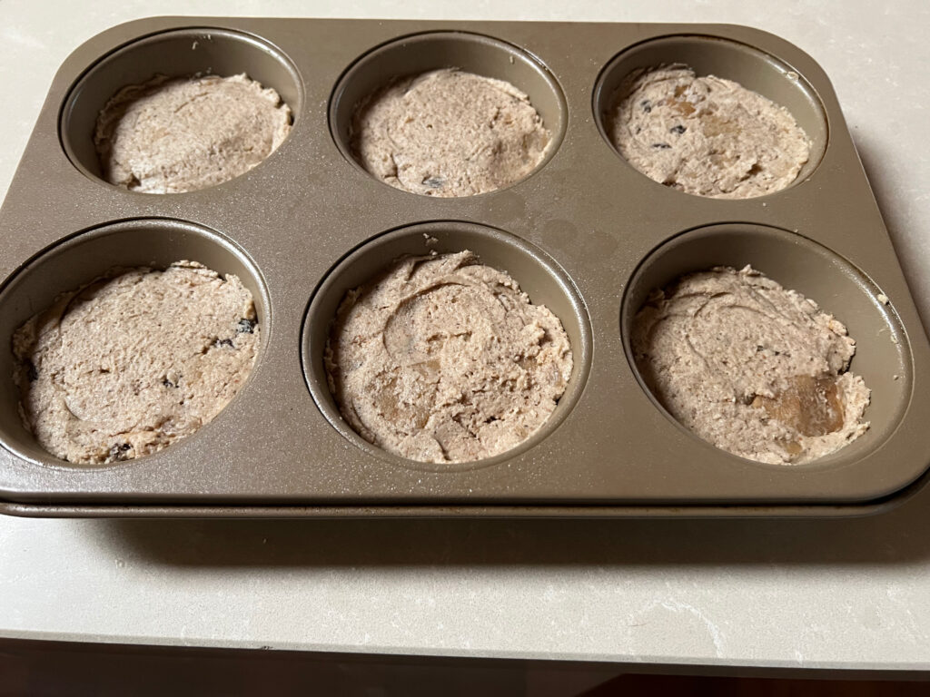 Muffins in a baking tray