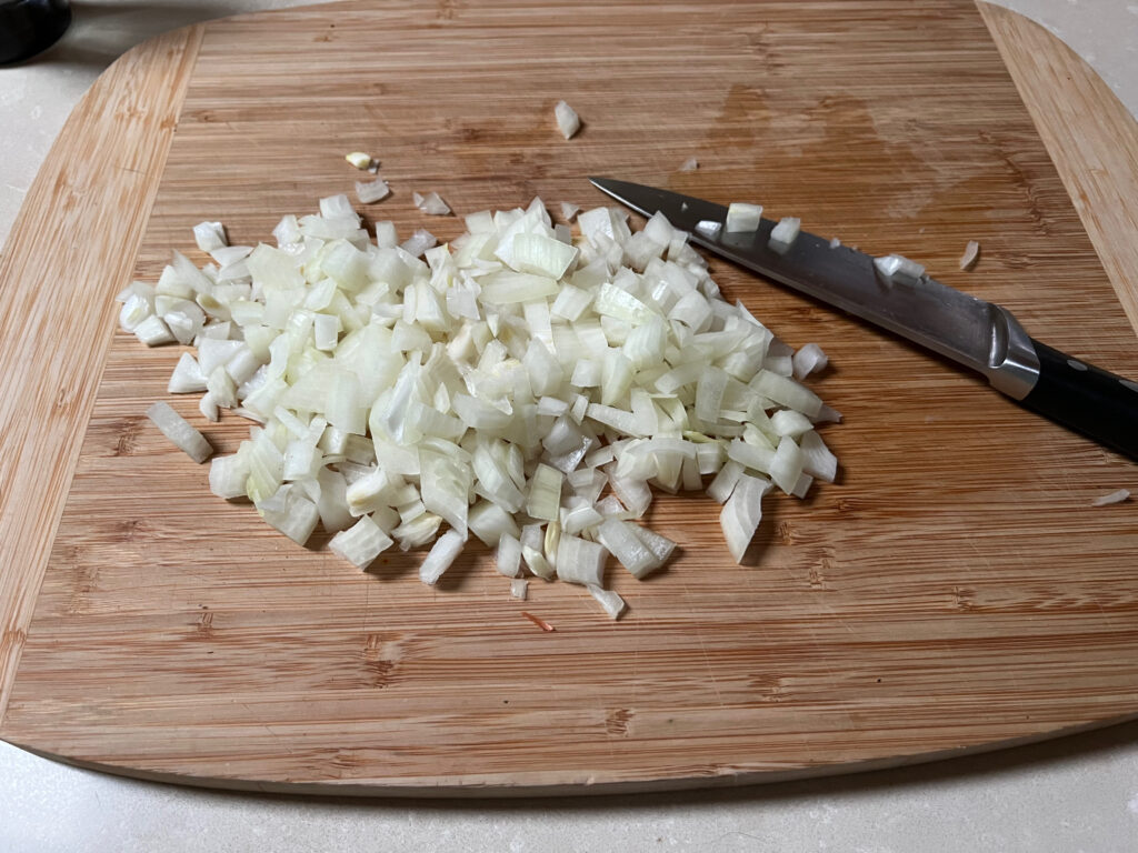 Cut up onions