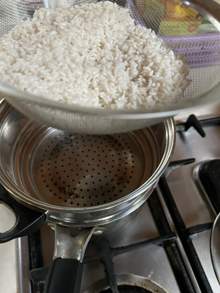 Steaming rice