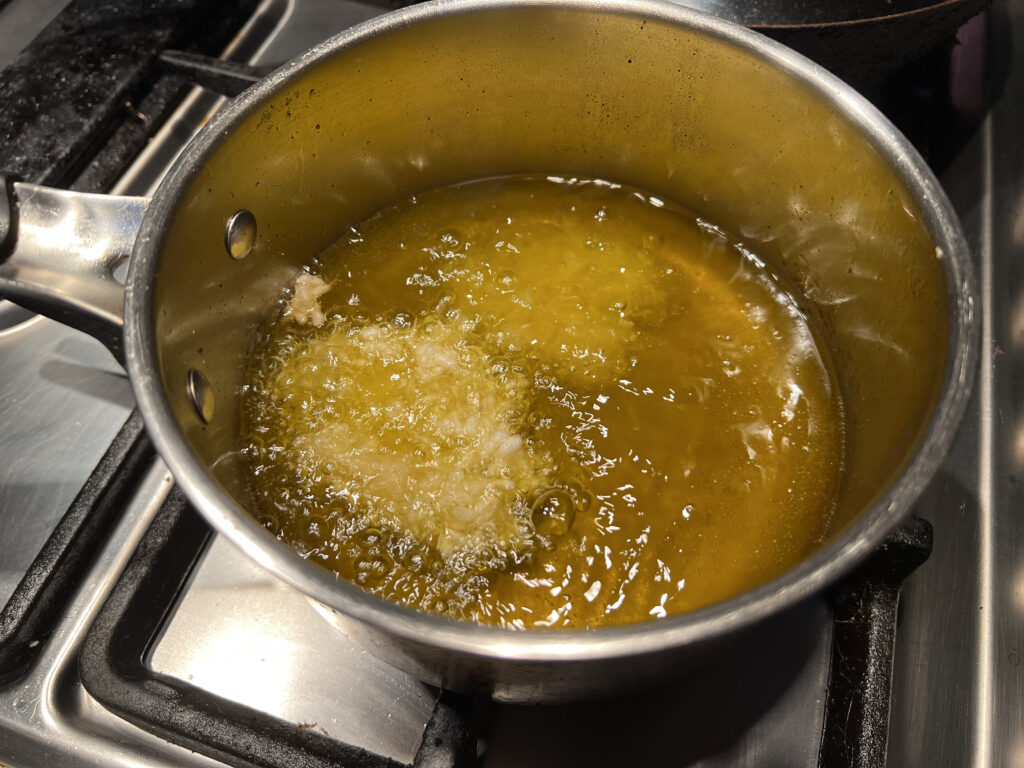 Frying in olive oil