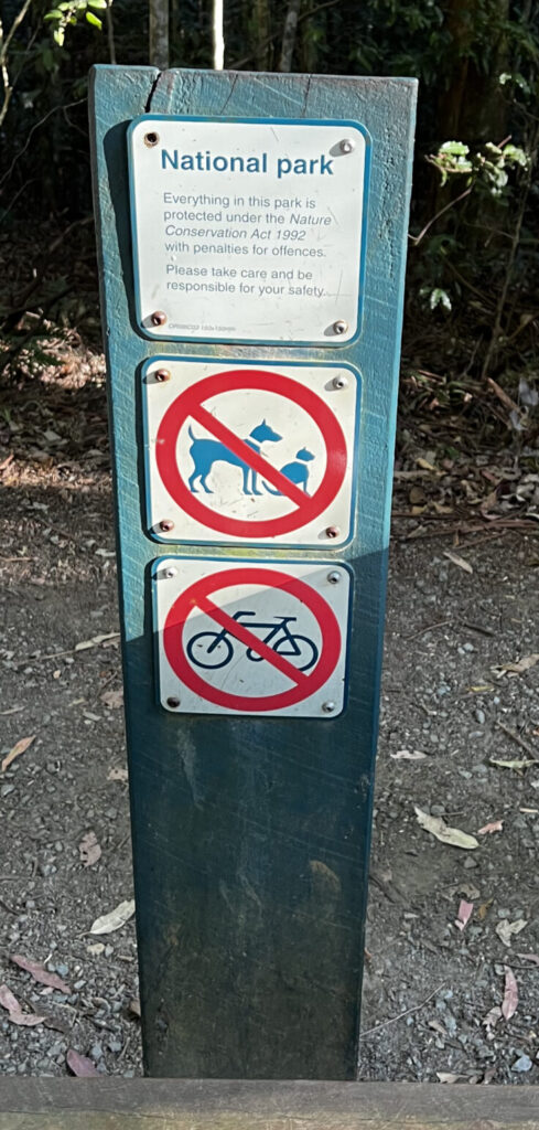 No dog, cats or bikes allowed on walk